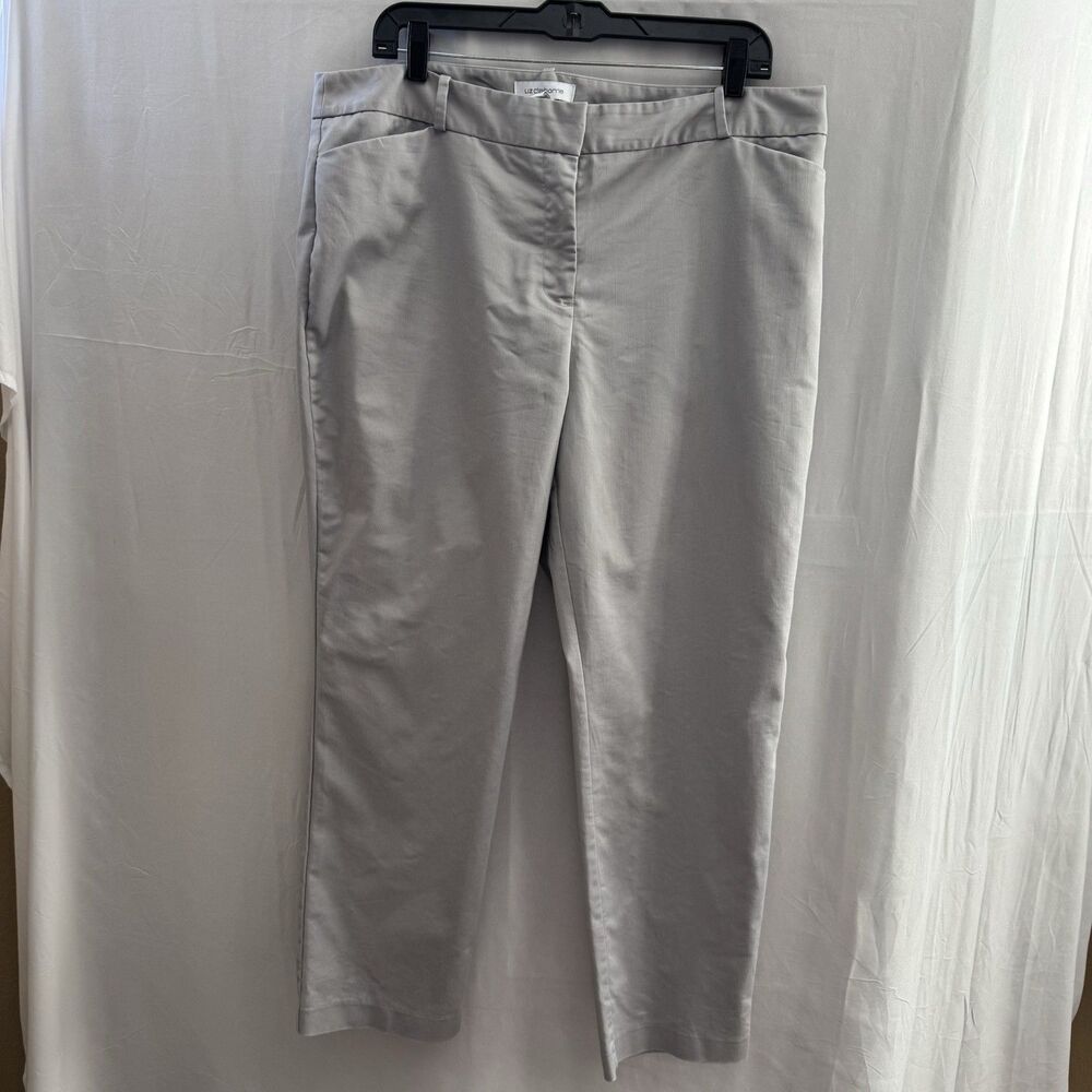 Liz Claiborne Women’s Gray Dress Pants Size 14 Emma Fit Stretch Straight Leg
